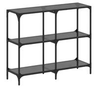 SKM Table Console avec Dessus en Verre Noir 98x30x81 cm Acier,Meubles,Tables,Tables Basses et Tables d'appoint,Tables Console,Noir,16.54KG,846029