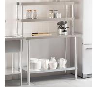 SKM Table de Travail de Cuisine avec étagère 110x55x150 cm INOX,Entreprise & Industrie,Restauration,22.7KG,3208907