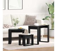 SKM Table Gigogne 3 pcs Chêne Noir 61 x 28 x 47 cm,Meubles,Tables,Tables Basses et Tables d'appoint,Tables d'appoint,Noir,11.55KG,862677