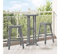 SKM Tabouret de 2 pcs Gris Clair 52 x 43 x 73.5cm HDPE,Meubles,Mobilier de Jardin,Poufs d'extérieur,Gris Clair,16.14KG,42006612