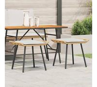 SKM Tabouret de Jardin 2 pcs Marron 50 x 40 x 45cm Polyester,Meubles,Mobilier de Jardin,Poufs d'extérieur,Marron,8.2KG,4108266