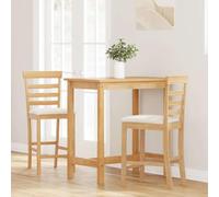 SKM Tabourets de avec Coussins 2pcs Naturel Bois Massif d'hévéa,Meubles,Fauteuils et chaises,Tabourets de,Brun,12.6KG,4102539