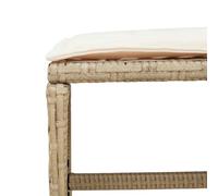 SKM Tabourets de Jardin avec Coussins Lot de 4 Beige résine tressée,Meubles,Mobilier de Jardin,Poufs d'extérieur,Beige,12.2KG,4007487