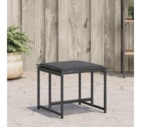 SKM Tabourets de Jardin avec Coussins Lot de 4 Noir Acier/textilène,Meubles,Mobilier de Jardin,Poufs d'extérieur,Noir,9.2KG,4008585