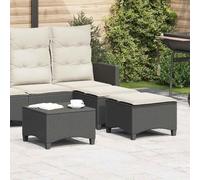 SKM Tabourets Jardin Coussins 2 pcs Noir 55x55x36 cm résine tressée,Meubles,Mobilier de Jardin,Poufs d'extérieur,Noir,10.2KG,4108246