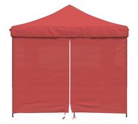 SKM Tente de réception Pliable escamotable avec 4 parois latérales,Maison & Jardin,Pelouses & Jardins,Vie en extérieur,Structures extérieures,Auvents & abris,Rouge,16.9KG,4004931