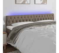 SKM Tête de lit à LED Taupe 200x7x78/88 cm Tissu,Meubles,Lits & Accessoires,Têtes et Pieds de lit,Taupe,11.95KG,3121974