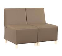 SKM Unité de Sofa Modulaire sans Accoudoirs 2 pcs Cappuccino,Meubles,Canapés,Marron,32KG,3399773