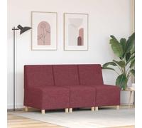 SKM Unité de Sofa Modulaire sans Accoudoirs 3 pcs Rouge Bordeaux,Meubles,Canapés,Rouge,46.5KG,3399795