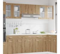 SKM Vitrine Suspendue Lyon Chêne Artisanal 40 x 31 x 60 cm Bois d'ingénierie,Meubles,Armoires & Meubles de Rangement,Meubles de Cuisine,Brun,11.05KG,856099