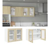 SKM Vitrine Suspendue Lyon Chêne Sonoma 80 x 31 x 60 cm Bois d'ingénierie,Meubles,Armoires & Meubles de Rangement,Meubles de Cuisine,Brun,18.6KG,849624