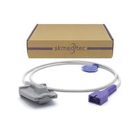skmeditec Capteur SpO2 réutilisable pour adulte compatible avec le câble Nellcor Oximax, sonde à manchon souple en silicone de 3,2 pieds avec connecteur 9 broches, cordon de remplacement pour FLEXMAX