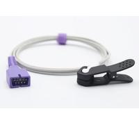 Skmeditec Capteur Spo2 vétérinaire compatible avec Nellcor avec technologie Nellcor Oximax SpO2, sonde SpO2 réutilisable avec clip de langue d'oreille d'animal de 1 m avec connecteur 9 broches