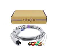 skmeditec Compatible avec Draeger/Mindray/AAMI ECG/EKG 5 dérivations IEC Snap, connecteur rond 6 broches