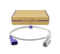 skmeditec Compatible avec le capteur Nellcor Oximax SpO2, câble à connexion directe de 9,8 pieds, sonde à clip vétérinaire réutilisable avec connecteur 9 broches, cordon de remplacement avec puce