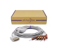 skmeditec Compatible avec Schiller C6, CS6, MS2010, MS2015 Câble ekg/ecg 10 fils, cordon de remplacement avec connecteur 15 broches avec vis courtes