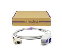 skmeditec SpO2 Sensor Direct Connect Cable with Chip Compatible with Masimo 1969 SpO2 Technology Monitors, 9.8FT Reusable Large Clip Probe with 14 Pins Connector
