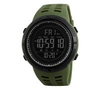 SKMEI 1251 Montre de sport numérique pour homme étanche à 50 m avec LED et fonction chronomètre, compte à rebours et alarme automatique de la date, Vert, Digital, montre intelligente