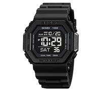 SKMEI Hommes Top Marques Digital Mens Waterproof Electronic Wristwatches Fashion PU Band Sports Watch relogio Masculino Sport Watch Men, Noir, Classique