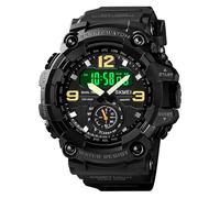 SKMEI Montre de sport militaire analogique numérique étanche lumineuse pour homme avec date, semaine, alarme, montre tactique, SKMEI -1637-Noir