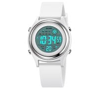 SKMEI Montre de sport numérique pour enfants avec rétroéclairage LED coloré étanche multifonction pour garçons et filles, Argent 2094