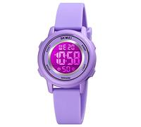 SKMEI Montre de sport numérique pour enfants avec rétroéclairage LED coloré étanche multifonction pour garçons et filles, 1721-Violet-F