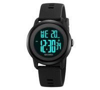 SKMEI Montre de sport numérique pour enfants avec rétroéclairage LED coloré étanche multifonction pour garçons et filles, noir