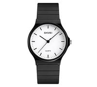 SKMEI Montre étanche à quartz analogique pour femme, noir, 1.5*1.3*0.3 inch, Sports