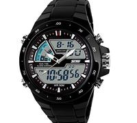 Skmei montre homme Digital analogique Alarme 30 étanche homme militaire multifonctionnel stabilité (Noir)