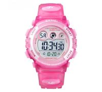 SKMEI Montre numérique étanche pour enfants, garçons avec lumière LED 7 couleurs, alarme, chronomètre, montre-bracelet d'extérieur pour filles et enfants, 1451-Rose