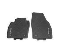 Skoda 657061502 All-Weather Floor Mats Front Rubber Floor Mats 2 x Rubber Mats with Scala Lettering in White