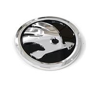 Skoda 658853621FOD Emblème Logo Plaque avant Capuchon de capot, noir/chromé, argent