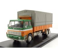 Skoda Liaz 100.05 à Plateau Plane Vert Orange Maquette de Voiture 1:43