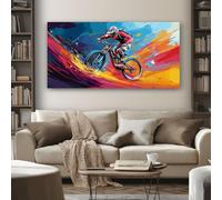 SKOEUI Dynamique VTT Tableau Decoration Murale Affiche Sans Cadre 50x100 cm
