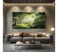 SKOEUI Grand Impression Sur Toile Forêt Naturelle Vert Clair Tableau Decoration Murale Salon 70x140 cm Chambre Toile Decoration Murale, Sans Cadre