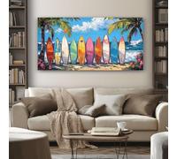 SKOEUI Grand Plage Planche Tableau Decoration Murale Sans Cadre 80x160 cm