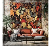 SKOEUI Grande Tapisserie Murale Feuille d'Automne Tenture Murale Baie des Bois, Décoration Murale pour Salon et Chambre Multicolore Tissu Polyester 230x180 cm