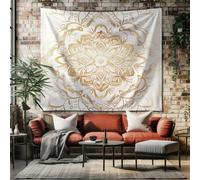 SKOEUI Impression Mandala Tapisserie Murale 230 x Or 210 cm