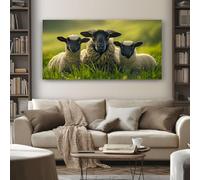 SKOEUI Impression sur Toile Animal Mouton Tableau Decoration Murale Ferme Agneau Sans Cadre Art Mural Moderne pour Salon Chambre Couloir, Idée Cadeau Élégante 80x160 cm
