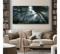 SKOEUI Impression sur Toile Forêt Naturelle Tableau Decoration Murale Paysage Rayon de Soleil Sans Cadre Art Mural Moderne pour Salon Chambre Couloir, Idée Cadeau Élégante 70x140 cm