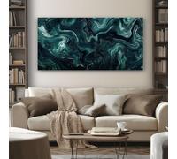 SKOEUI Impression sur Toile Motif Abstrait En Marbre Tableau Decoration Murale Fluide Vague Sans Cadre Art Mural Moderne pour Salon Chambre Couloir, Idée Cadeau Élégante 80x160 cm