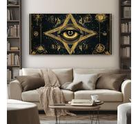 SKOEUI Impression sur Toile Mystique Œil qui voit tout Tableau Decoration Murale Géométrique Symbole Sacré Sans Cadre Art Mural Moderne pour Salon Chambre Couloir, Idée Cadeau Élégante 80x160 cm