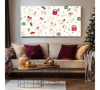 SKOEUI Impression sur Toile Noël Lettres Tableau Decoration Murale Festif Boîte aux lettres Sans Cadre Art Mural Moderne pour Salon Chambre Couloir, Idée Cadeau Élégante 70x140 cm