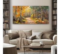 SKOEUI Impression sur Toile Paysage Forêt Tableau Decoration Murale Impressionniste Automne Sans Cadre Art Mural Moderne pour Salon Chambre Couloir, Idée Cadeau Élégante 70x140 cm