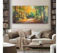 SKOEUI Impression sur Toile Paysage Forêt Tableau Decoration Murale Impressionniste Automne Sans Cadre Art Mural Moderne pour Salon Chambre Couloir, Idée Cadeau Élégante 70x140 cm