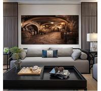 SKOEUI Impression Sur Toile Rustique Cave à vin Avec Cadre 80x120 cm