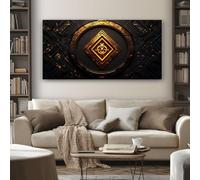 SKOEUI Impression sur Toile Symbole Mystique Tableau Decoration Murale Runes Anciennes Sans Cadre Art Mural Moderne pour Salon Chambre Couloir, Idée Cadeau Élégante 70x140 cm