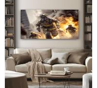 SKOEUI Moderne Impression Sur Toile Action Pompier Sans Cadre 50x100 cm