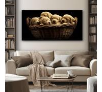 SKOEUI Tableau Decoration Murale Salon Animal Chiot Impression sur Toile Animal de compagnie Golden Retriever Grande Affiche Peinture pour Maison Appartement Bureau 50x100 cm, Sans Cadre