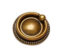 skohom Lot de 8 poignées de tiroir à anneaux antiques de 5,1 cm avec plaque ronde (laiton antique)